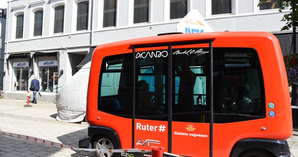 Bilde av autonom buss i Kongsberg